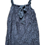 Twenty One  Dark Gray Silk‎ Blend Slip Lace Bow Mini Dress Size Medium Photo 0
