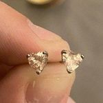 pink heart earrings with case Photo 0