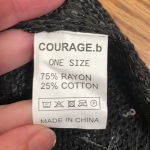 COURAGE.B winter knit‎ scarf black sequins with fringe edges black sparkle NWT Photo 3