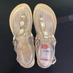 Marc Fisher Gold Sandals with Jewel Thong Photo 1