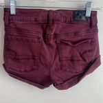 American Eagle Maroon Super Stretch Hi Rise Shortie Shorts Photo 2