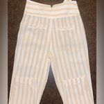 Anthropologie Oasis Striped High-Rise Belted Linen-Blend Pants - size 4 Photo 1