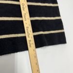 J.Crew Sweater Womens Small Black Shimmer Striped Crewneck Black Extra-Soft Yarn Photo 7