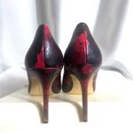 Charles David CHARLES By  Stiletto Heels Sz 7M  Black/Red Roses Minor Peeling Photo 2