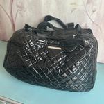 Steve Madden  Black Large Quilted Tote Weekender Shoulder Bag Canvas Handles Photo 3