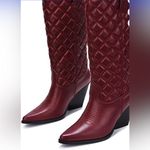 Cape Robbin Black Quilted Heeled Burgundy boots size 8 Photo 1