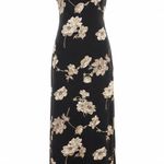 R&K Originals Dress 8 Vintage 90s Black Floral Tie Strap Whimsigoth Fairy Grunge Photo 0