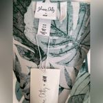 H&M x Johanna Ortiz Green White Linen Leaf Dress Photo 4