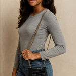 Lauren Merkin  Embossed Glossy Black Patten Leather Chain Strap Bag Photo 0