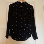 Rails Kate Silk Animal Stars Print Shirt (Sz Small) Black & Gold 100% Silk Photo 1