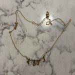 Lucy Name Necklace Gold Toned Faux Pearl Photo 2