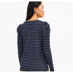 Loft XS Cinched ruffled knit long sleeve top Photo 1