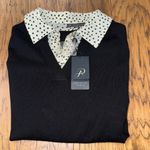 Adrianna Papell NWT Polka Dot Sweater Black and White size M Photo 3
