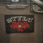 Stylo Jean Denim Jacket Womens Sz XL Blue Denim Las Vegas Rhinestone Embellished Photo 4