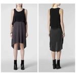 ALLSAINTS  Tella High Low black overlay grey tank dress women’s size 4 Photo 4