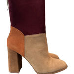 Chinese Laundry C. laundry earthy colorblock patchwork classic heel fall suede boots NWOT 8.5 Photo 0