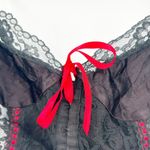 Nan Flower Womens VTG Vintage Coquette Whimsigoth Lace Cami Crop‎ Corset Top M Black Size M Photo 2