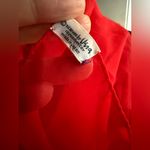 Vintage Vera red chiffon sheer square neck head scarf Photo 2