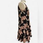 Ralph Lauren  Black and Light Coral Floral Tiered Sleeveless Dress Photo 1