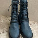 Free People Lace Up Boot DYLAN Platform Combat Blue Leather 41- USA 10.-10.5 NEW Photo 14