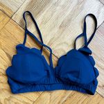 Koral Something Navy navy blue triangle sports bra with scalloped edges XS Photo 1