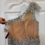Mac Duggal NEW  Embroidered Applique Feathered One Shoulder Trumpet Gown Size 16 Photo 13
