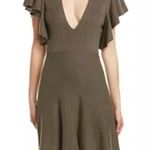 Free People NWOT  Ribbed V-Neck Sweater Dress Olive Green Photo 2