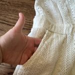 NWOT Boutique Macrame Eyelet Lace Crochet Woven Romper Festival M Wooden Buttons White Size M Photo 8