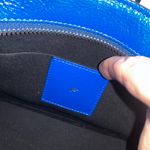 frame denim FRAME Les Second Mini Bag Blue Patent Leather Satchel Shoulder Bag Photo 6