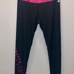 Kenneth Cole Reaction Athletic Leggings Size XL Black Pink Logo Photo 0