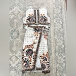 Farm Rio  Flower Fan Tapestry Off White Cropped Top and Wrap Skirt Photo 7