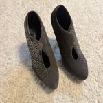 Ed Hardy  NYE Silver Embellished Signature Light Brown Suede Heels Booties 8 Photo 3