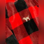 PINK - Victoria's Secret Victoria's Secret Pink Bling Plaid Fleece Hooded Robe Red/Black/Silver Sz XS/SM Photo 1
