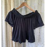 Roxy 100% Cotton Smocked Off Shoulder Short Bell Sleeves Flowy Blouse XS Photo 1