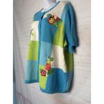 Breckenridge Vintage Woman Sweater 2X Tropical Patchwork Ramie Knit Cardigan Photo 1