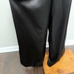 Coldwater Creek Pants Satin Silky Wide Leg Flat Front Party Cocktail Black Photo 2