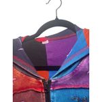 Bohemian Womens Size Medium Full Zip Hooded Jacket Patchwork Embroidered Hippie Photo 5