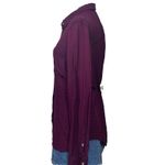 SO  Favorite Button-Down Shirt Women’s Size M Long Sleeve Burgundy Pocket Top Photo 2