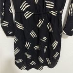 Lucky Brand  Shirtdress Drawstring Waist Long Sleeve Black White Shift Small Photo 6
