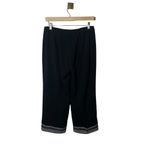 Fashion Bug Vintage Embroidered Floral Wide Leg Trousers in Black Size 10P Photo 4