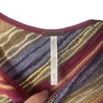 Free People Free‎ People Women's Medium Rainbow Striped Open Knit Round Neck Boho Top Photo 2