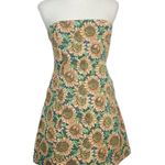 Klesis‎ Strapless Sunflower Jacquard Mini Dress Garden Party Grandmacore Size L Yellow Size L Photo 0