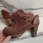 Sanita Women's Red Leather Danish Theadora Lace Up Wood Clogs Shoes Sz 39 Sz 8 Photo 6