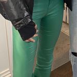 Edikted  Green Leather Flare Pants Photo 3