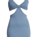 Socialite NWT Blue Ribbed Cutout Front Slit Dress Small Photo 3