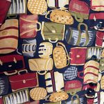 Isrida Silk Collection Vintage Bag Motif Print Button Up Shirt Size Medium Photo 2