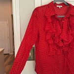 Ganni Fannie polka dot ruffle button down blouse NWOT Photo 10