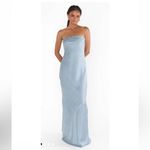 Show Me Your Mumu NWOT  -Taylor Tube Maxi Color: Steel Blue Luxe Satin Size M Photo 1