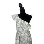 Banana Republic  One Shoulder Ruffle Dress Tropical Print Belted Size M Beach Photo 7