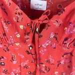 Aritizia Wilfred Heidi Women's Floral Tank Top Red Size 8 with Shoulder Ties Photo 4